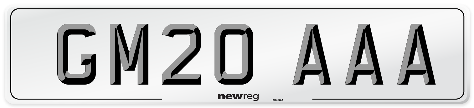 GM20 AAA Number Plate from New Reg